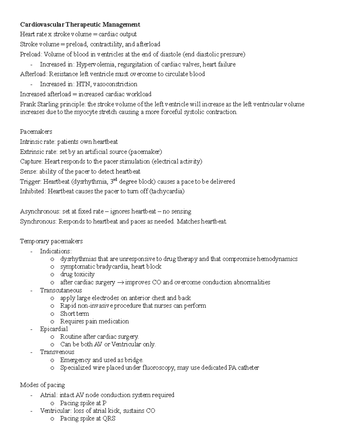 Cardiovascular Therapeutic Management - Pacemakers Intrinsic rate ...