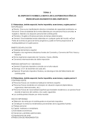 IRPF 1 - tema 2 - El Impuesto sobre la renta de las personas físicas ...