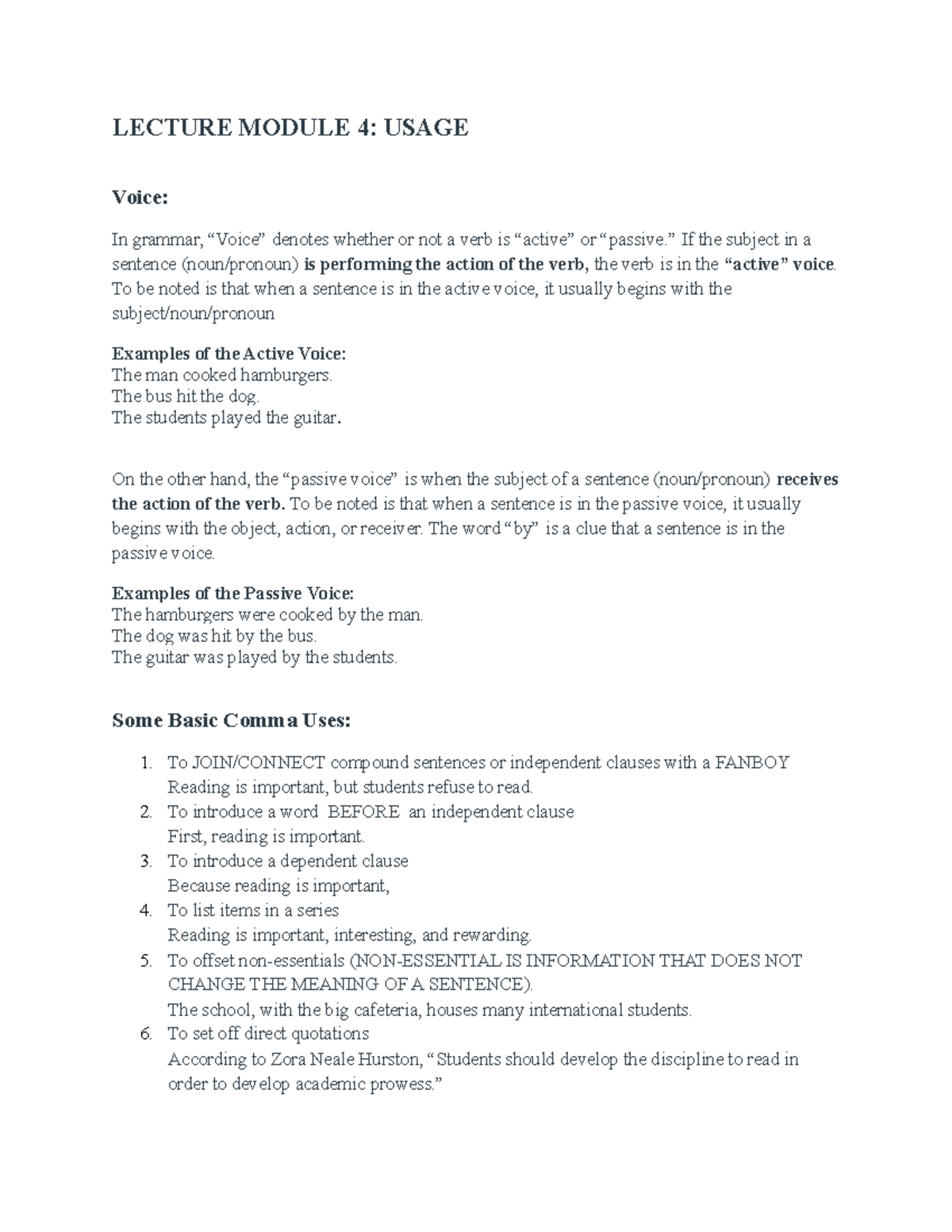 Lecture Module 4 - intro to writing paragraphs. - LECTURE MODULE 4 ...