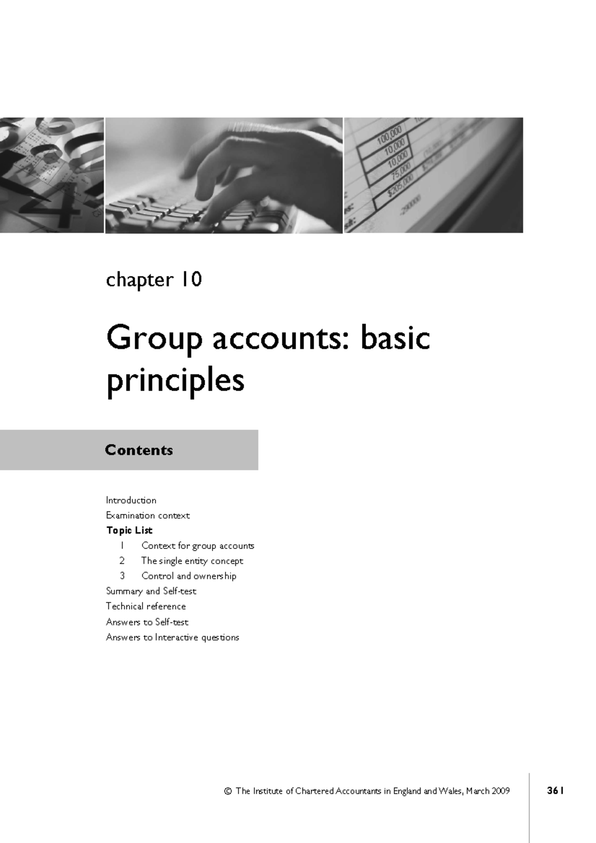 Chapter 10 Group Accounts: Basic Principles - Contents Chapter 10 Group ...