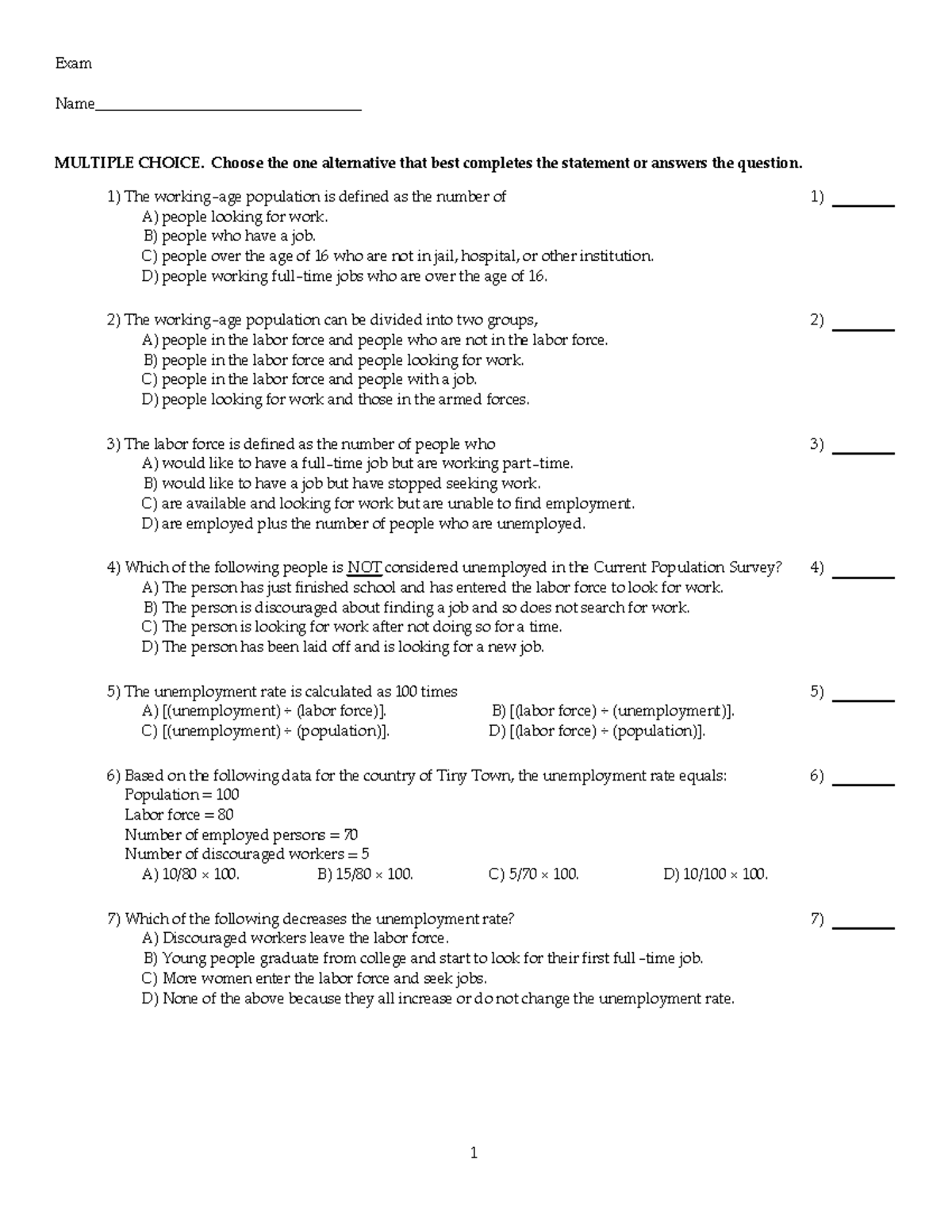 Macroeconom Test Bank - Questions - Exam Name ...