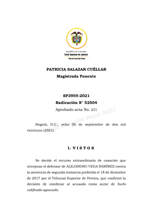 1o Parcial Calificado Penal Especial II- 2021-2 Grupo AA - PRIMER CORTE ...