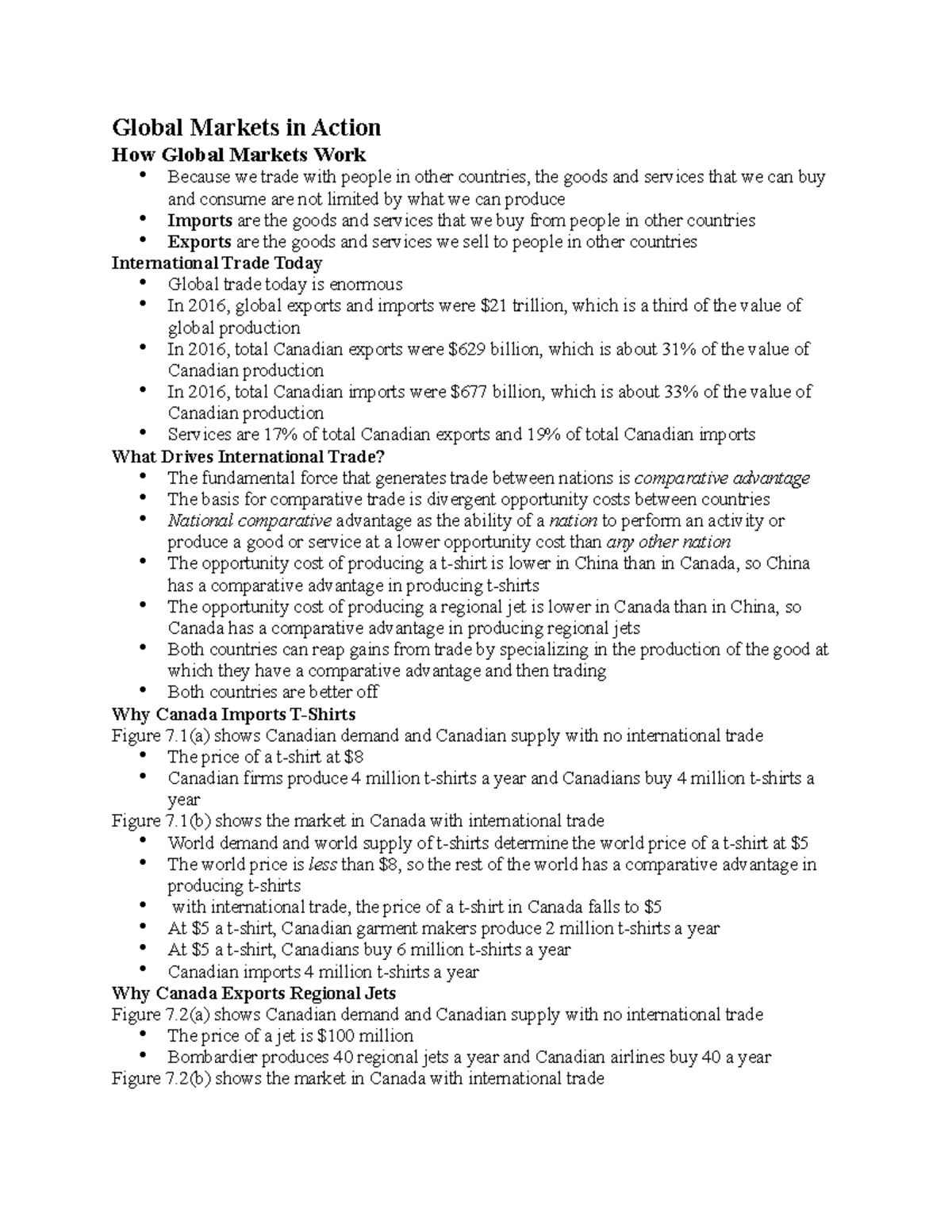 1021 Lecture 7 - Global Markets in Action How Global Markets Work ...