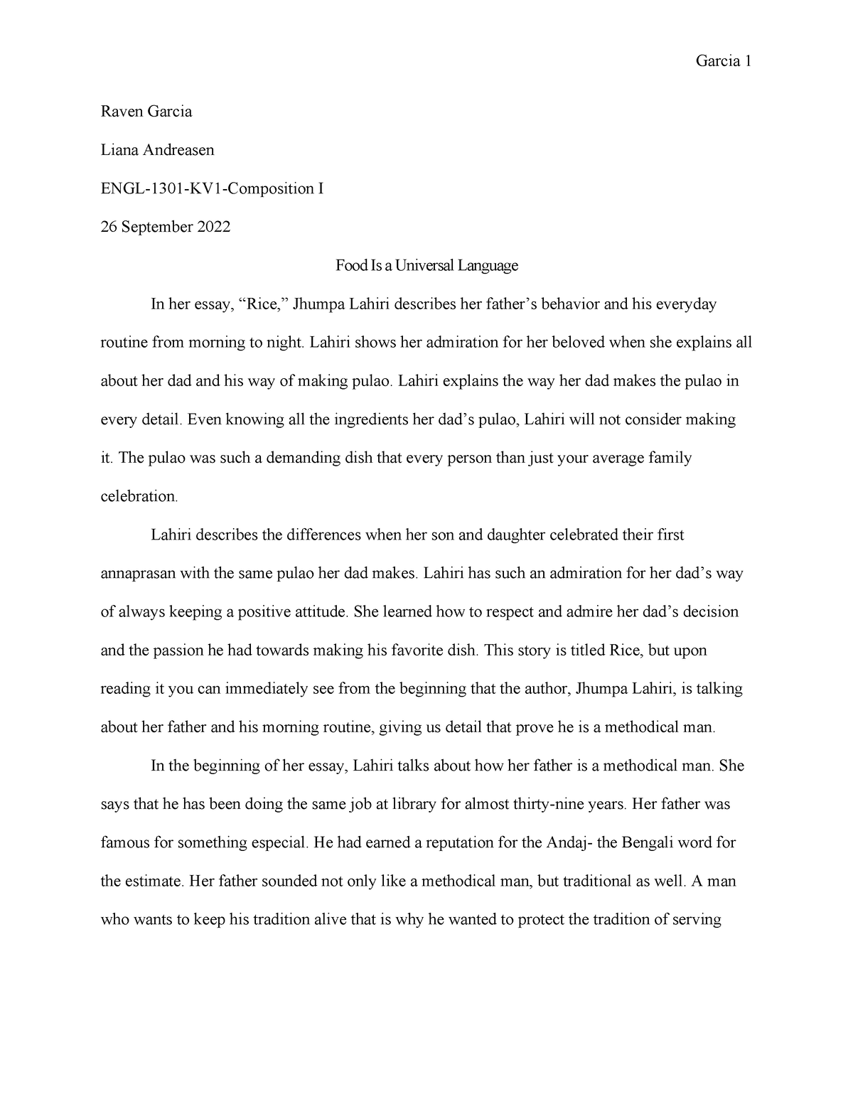 rice perspective essay example