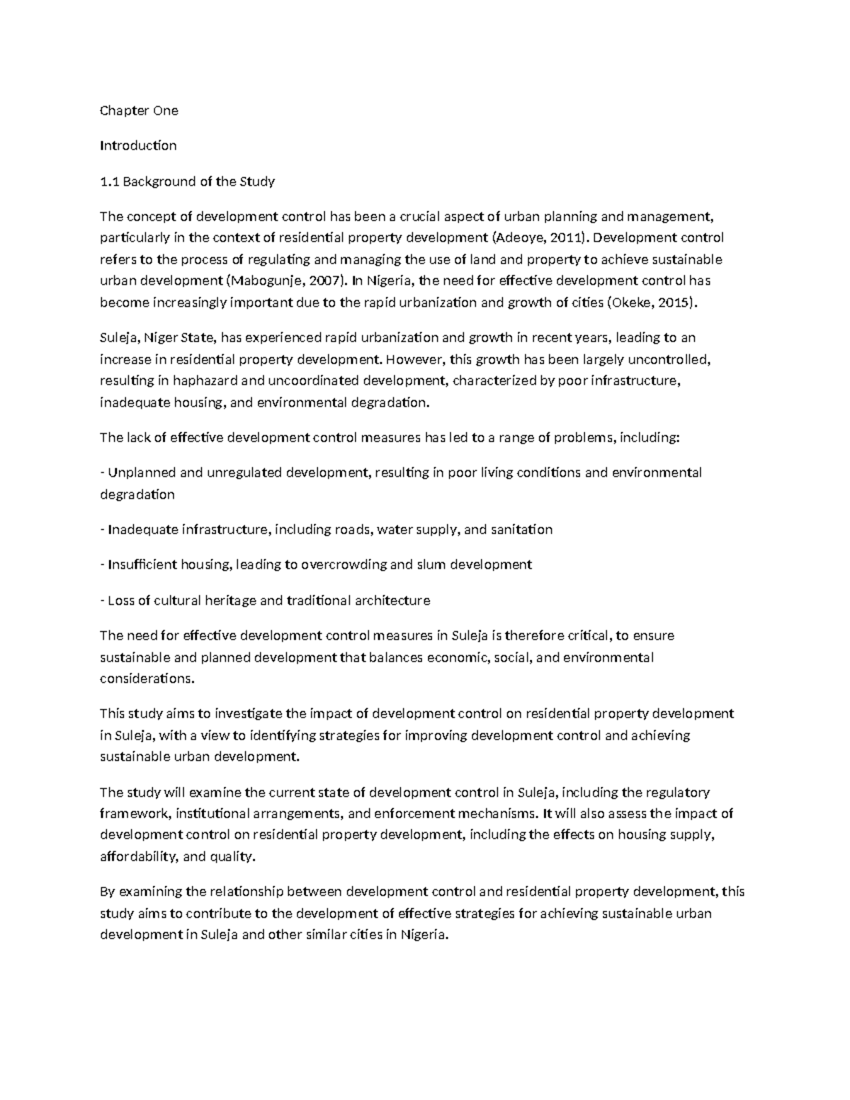 Fatihat's project - Chapter One Introduction 1 Background of the Study ...