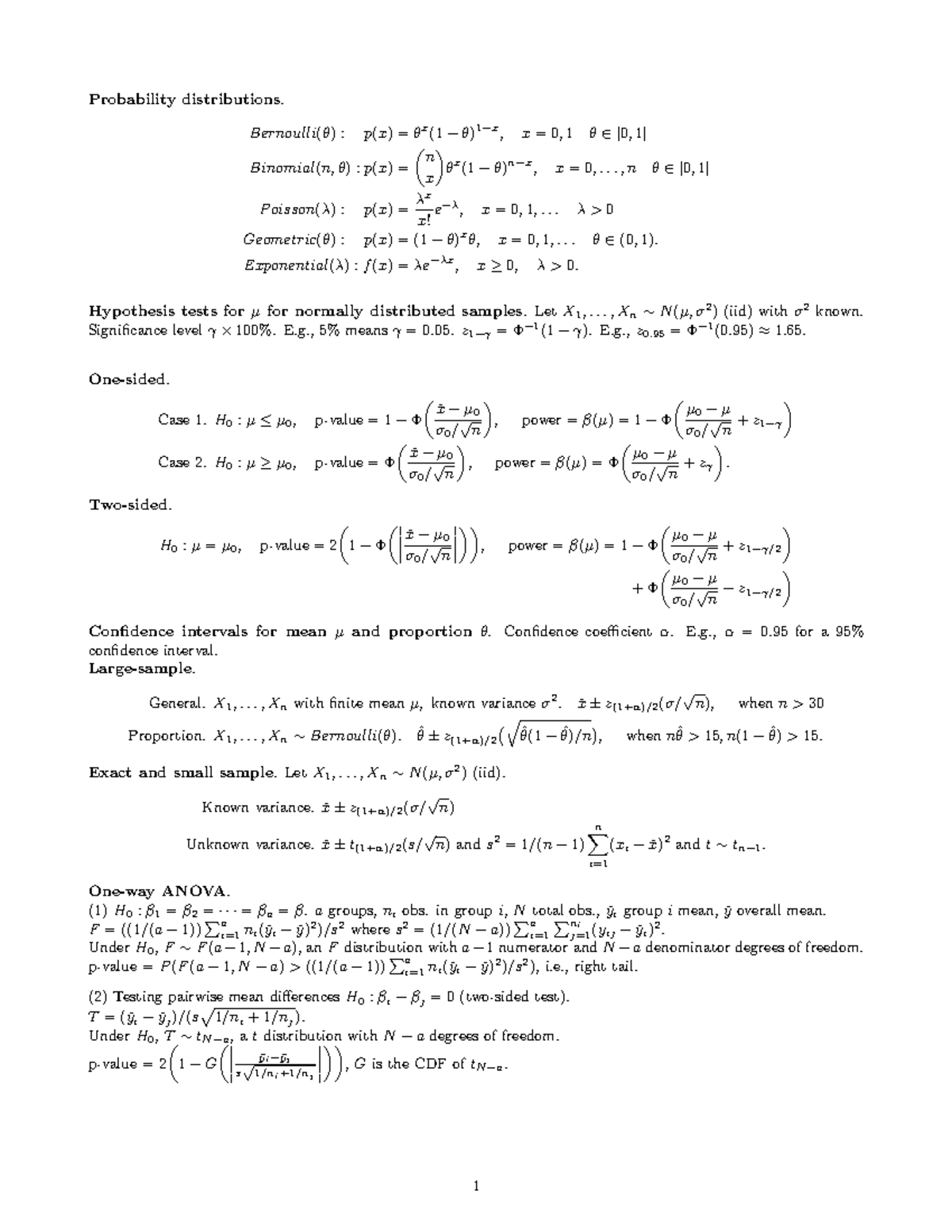 Final-info-sheet - Final-info-sheet - Probability distributions ...