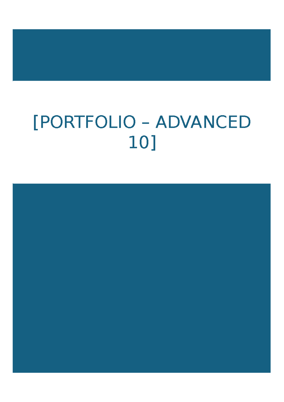 Portfolio Adavanced 10 - [PORTFOLIO – ADVANCED 10] Contenido UNIT 1 ...