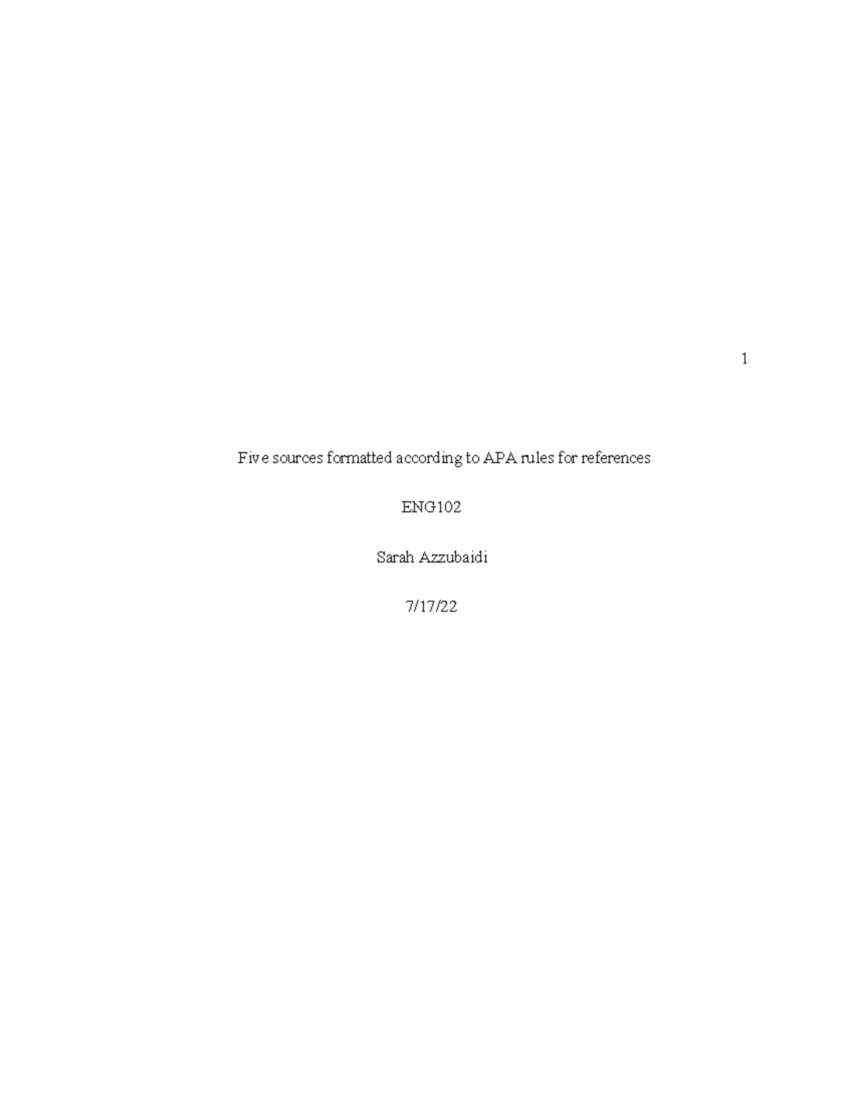 Annotated-Document 133 - 1 Five sources formatted according to APA ...