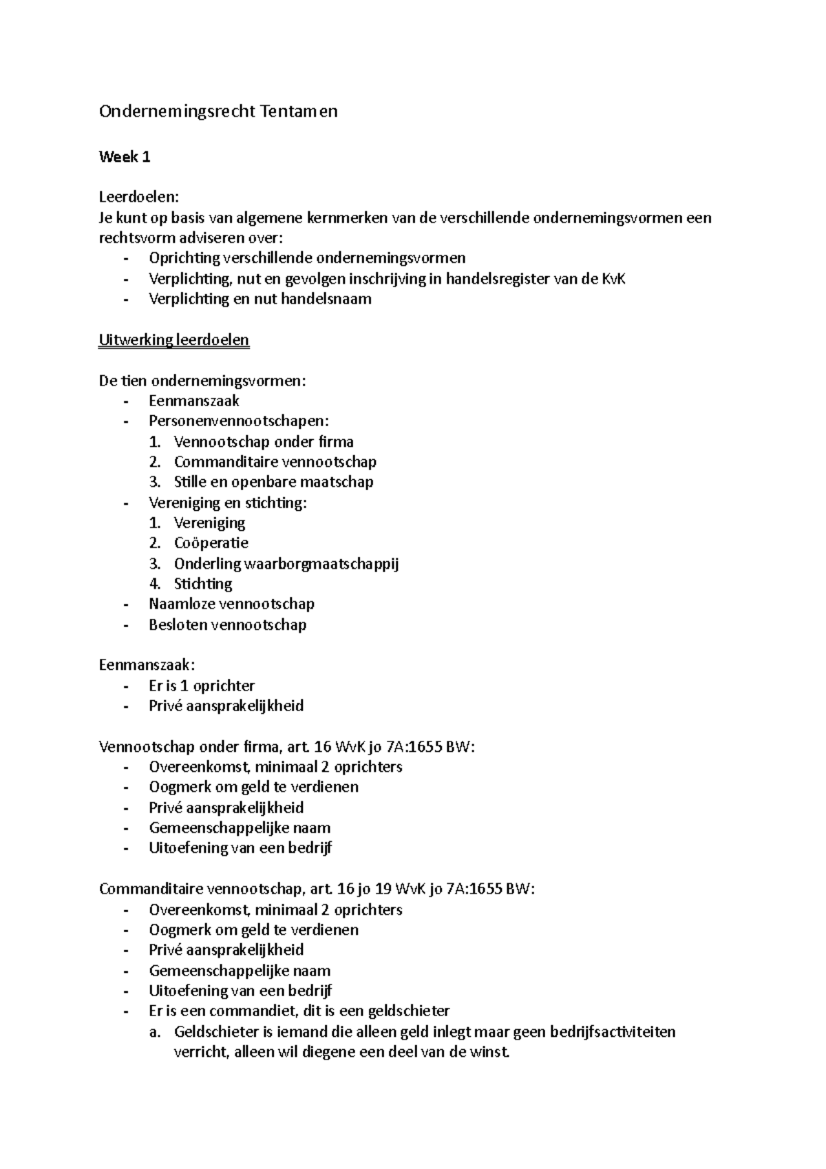 Ondernemingsrecht Leren 2021/2022 Samenvatting - Ondernemingsrecht ...