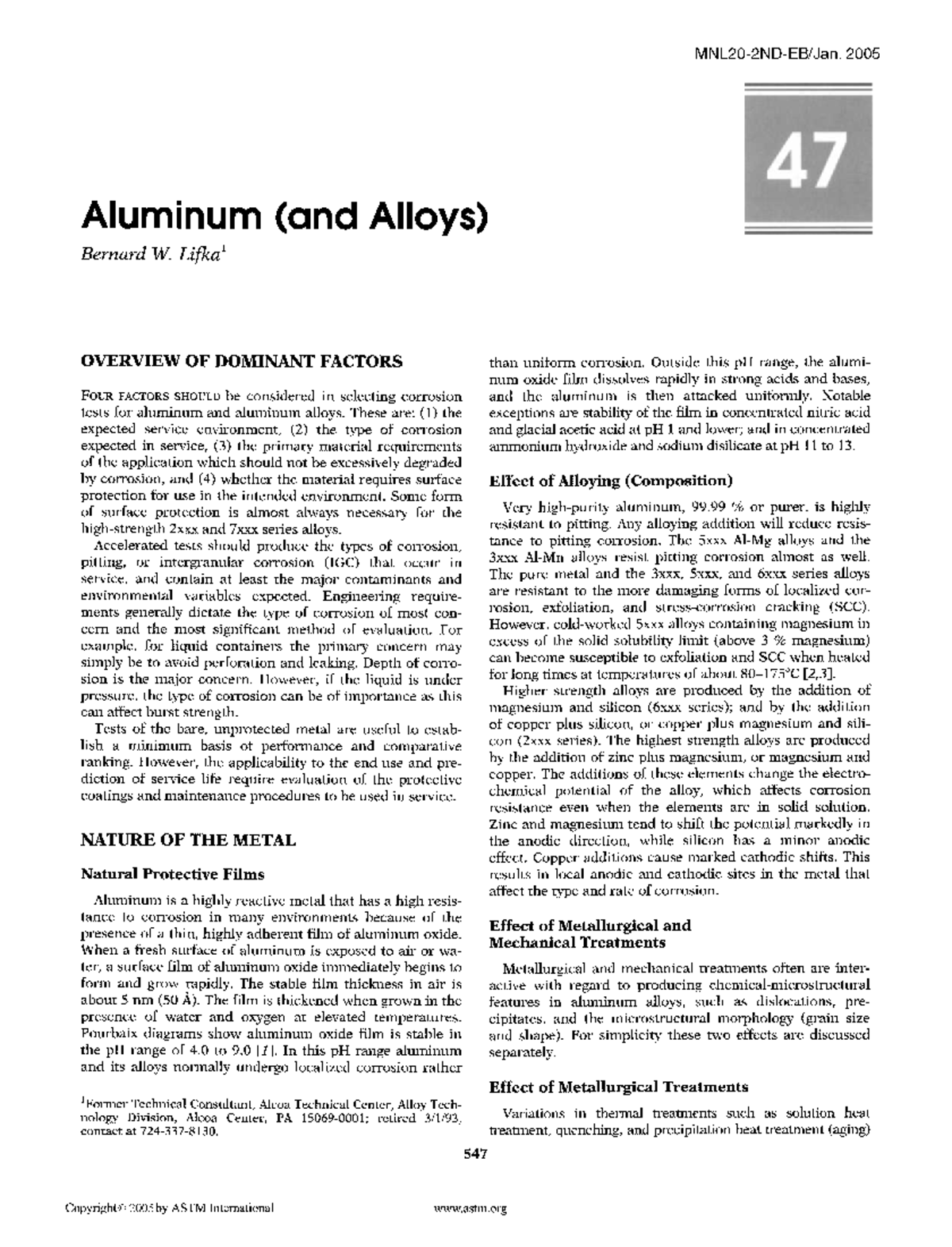 BOOK Aluminum (and Alloys) 2005 - Aluminum (and Alloys) Bernard W ...