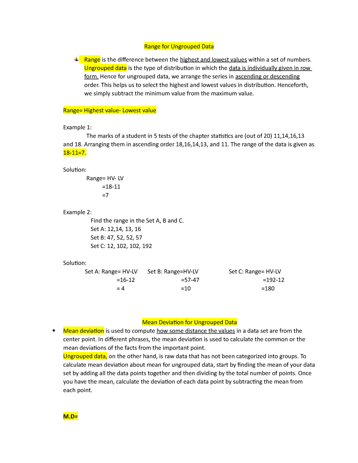 range-and-mean-deviation-for-ungrouped-data-range-for-ungrouped-data