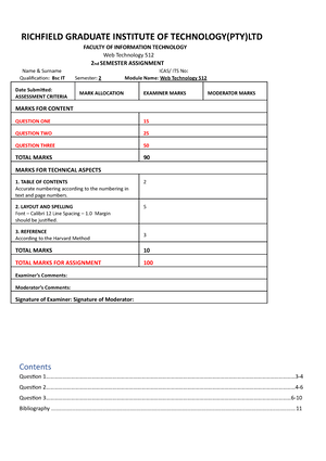 web technology 512 assignment answers