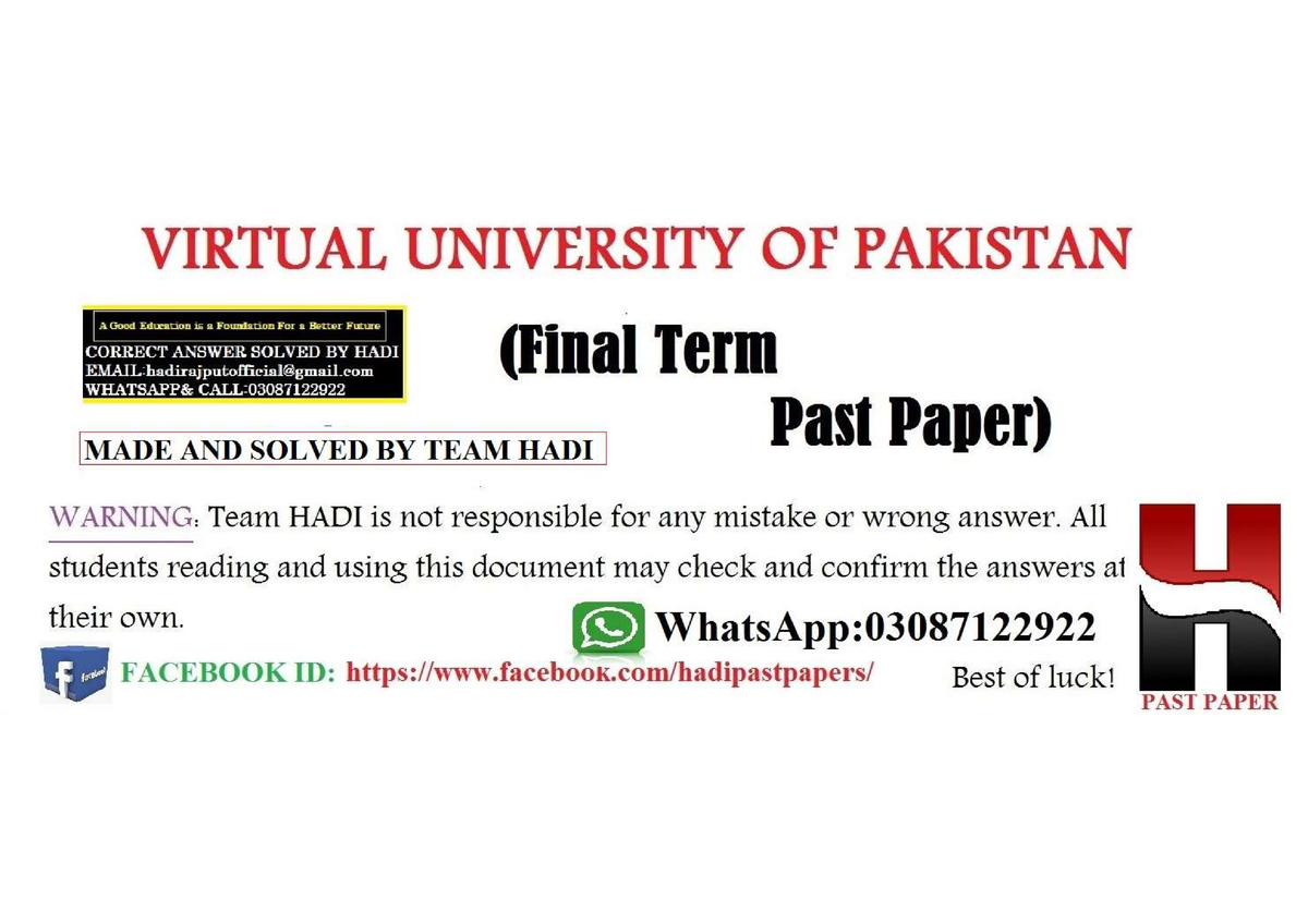 sta630 final term paper 2021