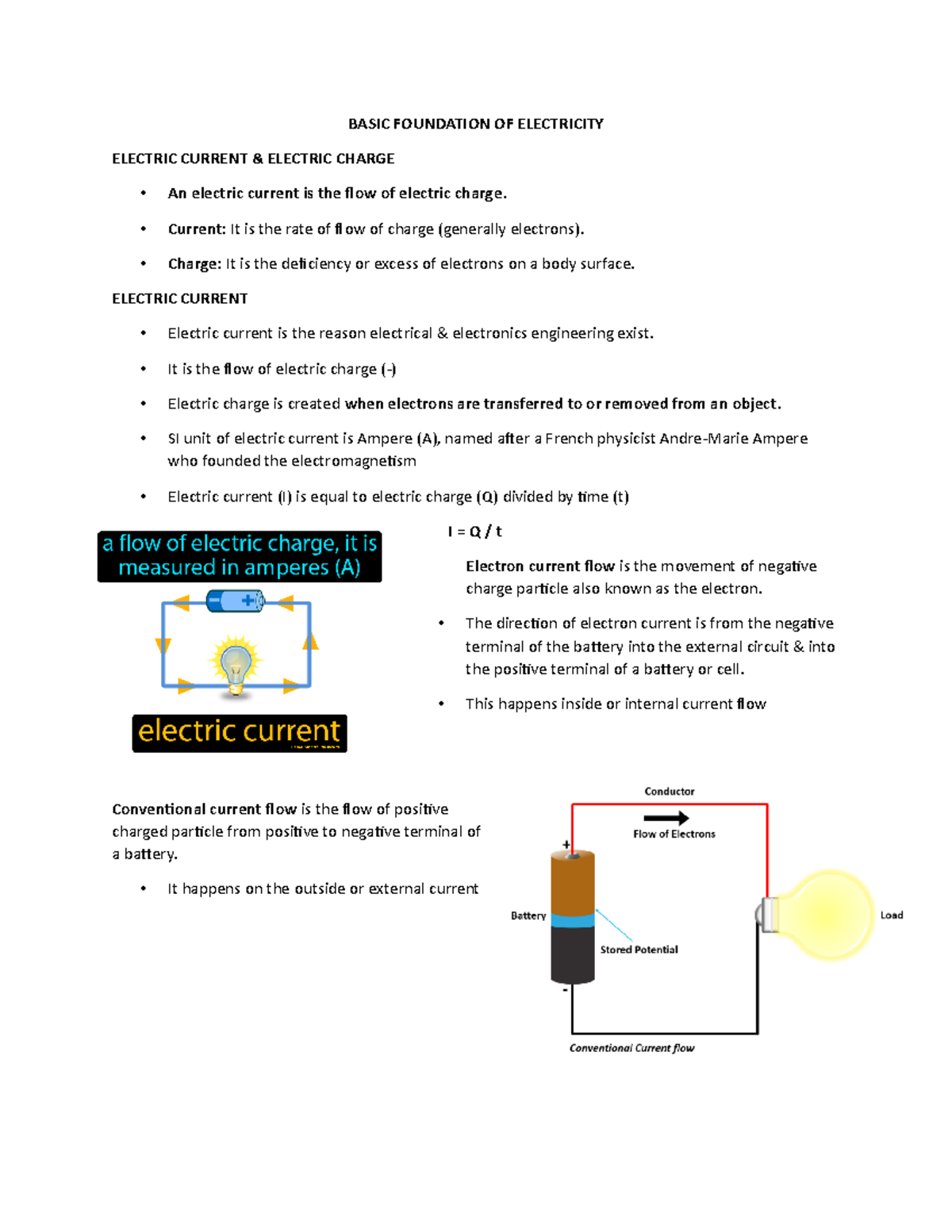 Basic Foundation of Electricity BASIC FOUNDATION OF ELECTRICITY