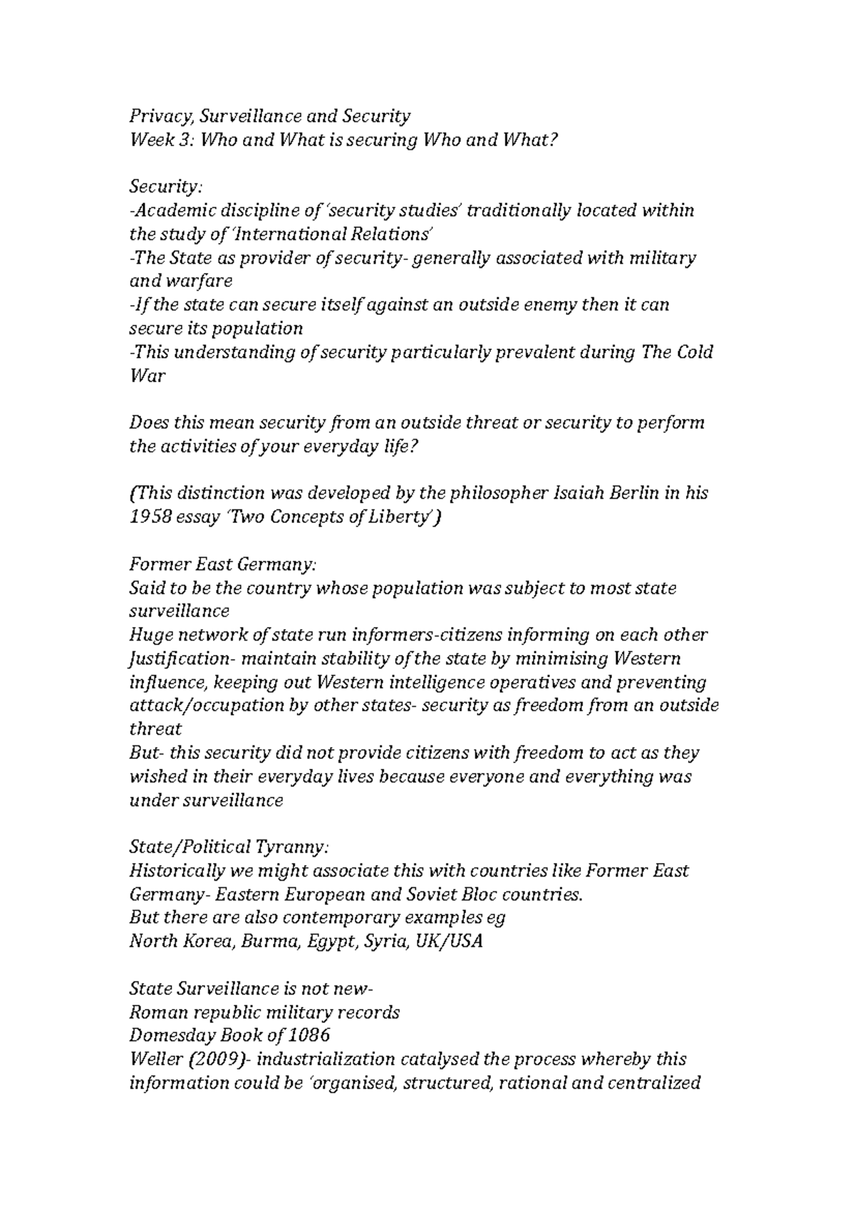 Who and What is securing Who and What? - Privacy, Surveillance and ...