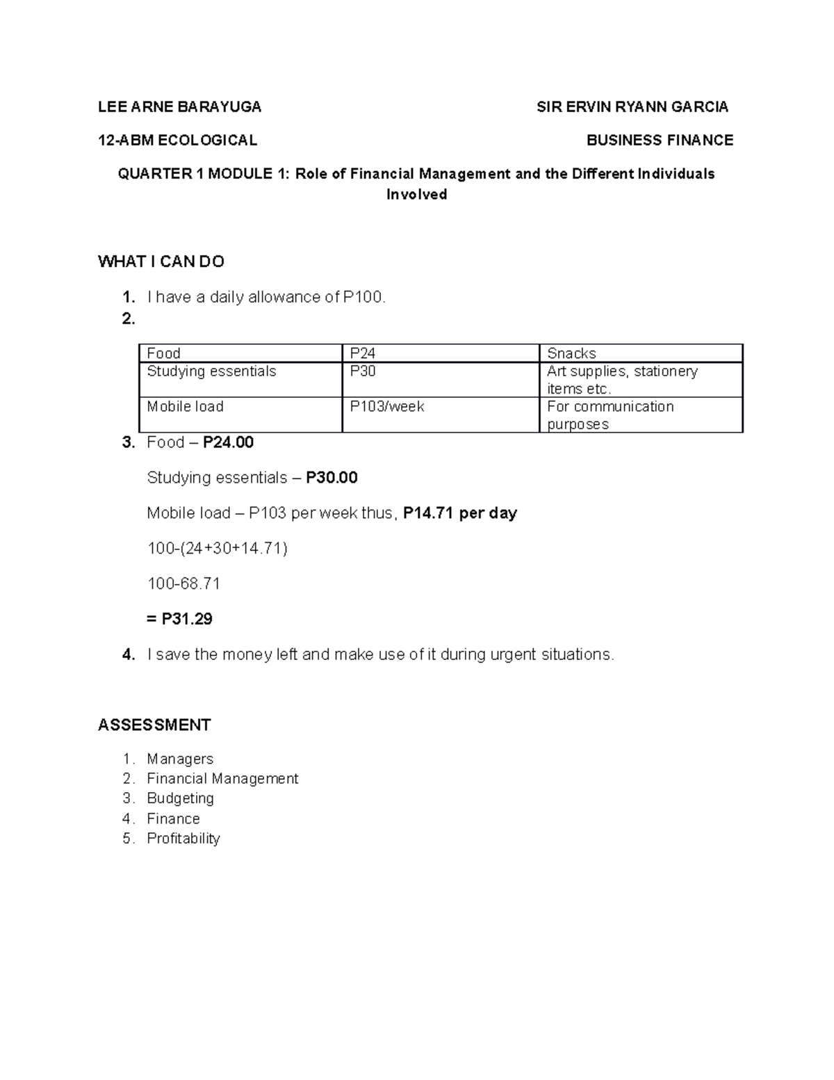 BUSINESS FINANCE Role of Financial Management and the Different ...