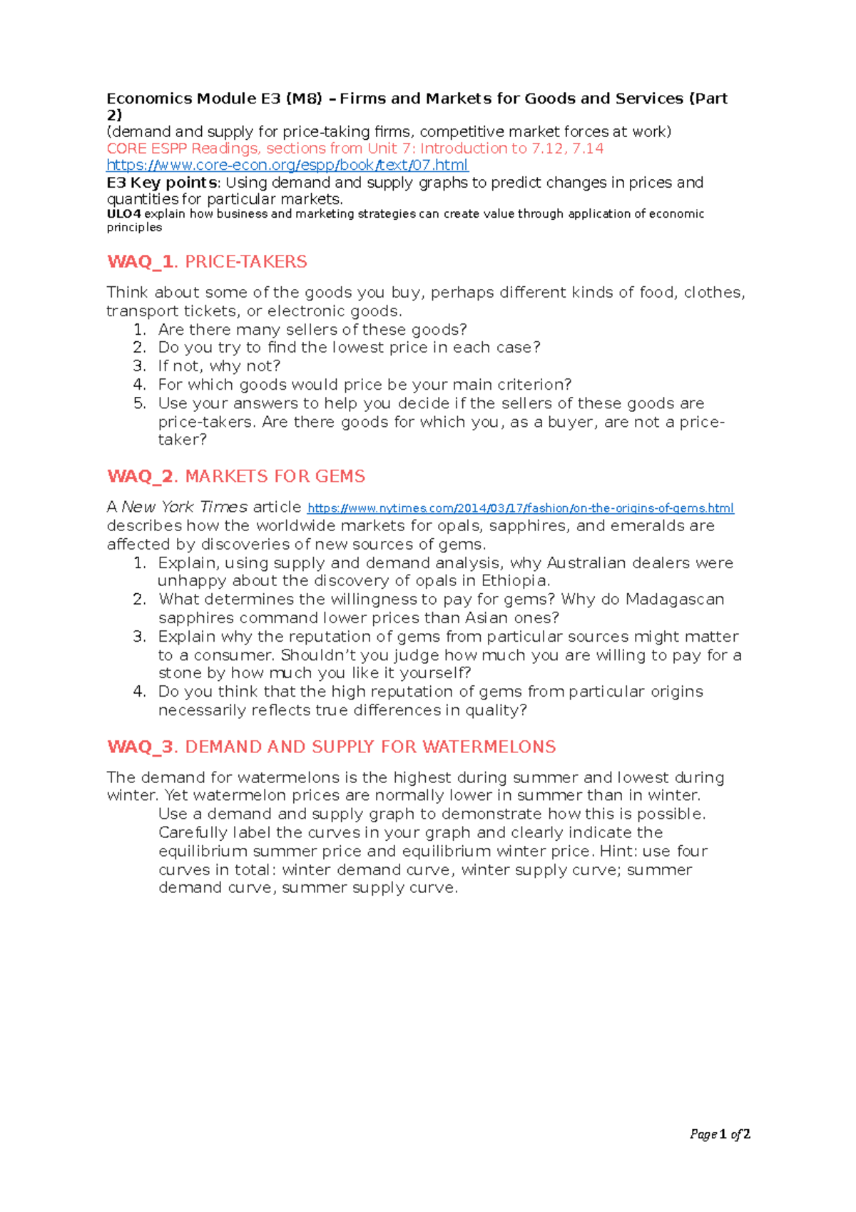 Module 8 tutorial questions(1) (Auto Recovered) - STAT3364 - UWA - Studocu