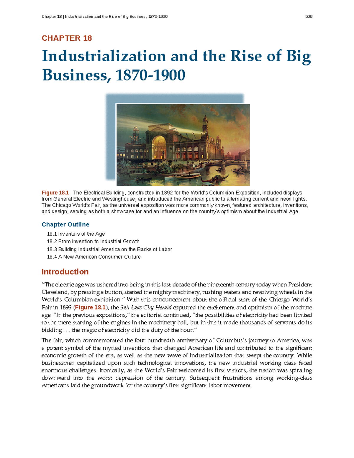 Chapter 18 Industrialization And Big Business - CHAPTER 18 ...