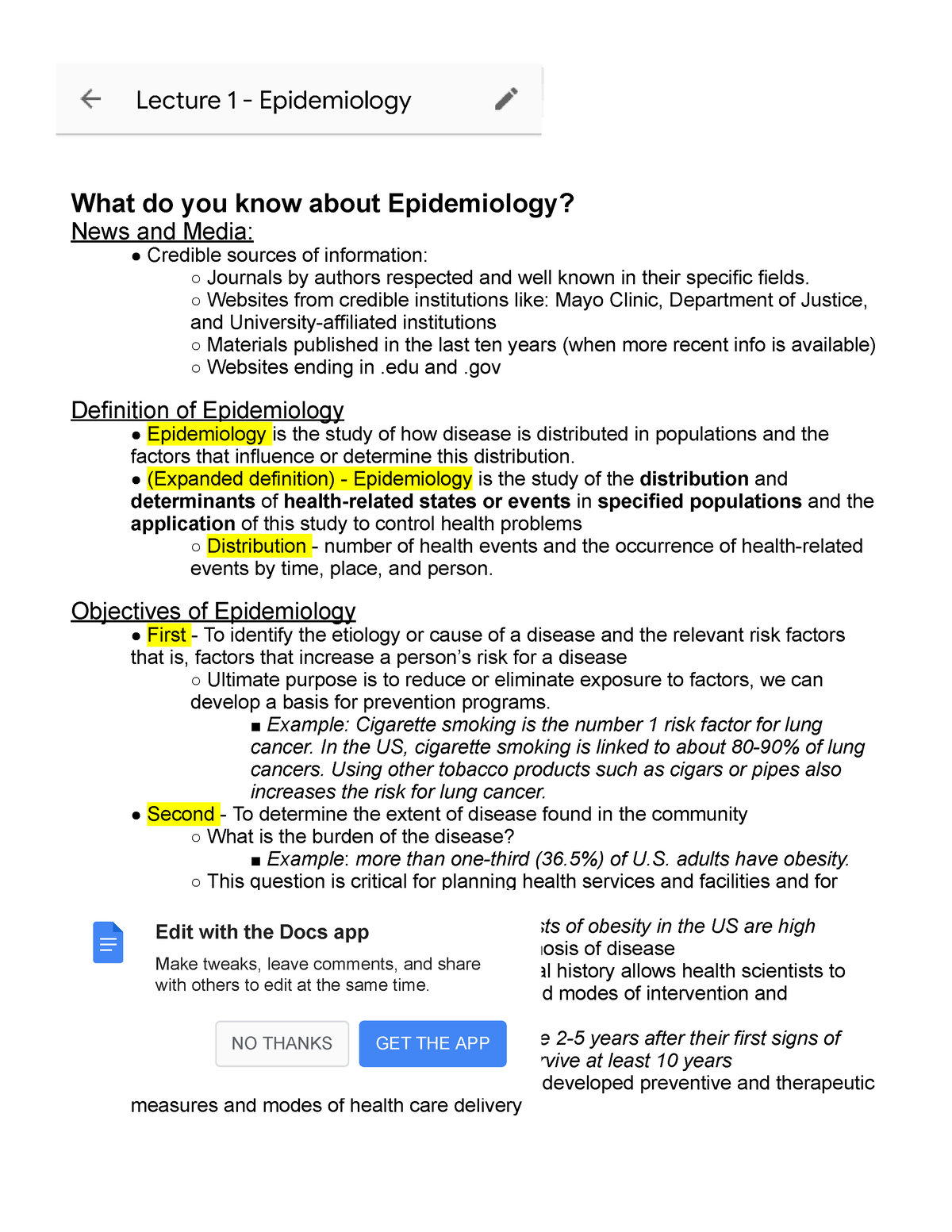 Lecture 1 Epidemiology What do you know about Epidemiology? News