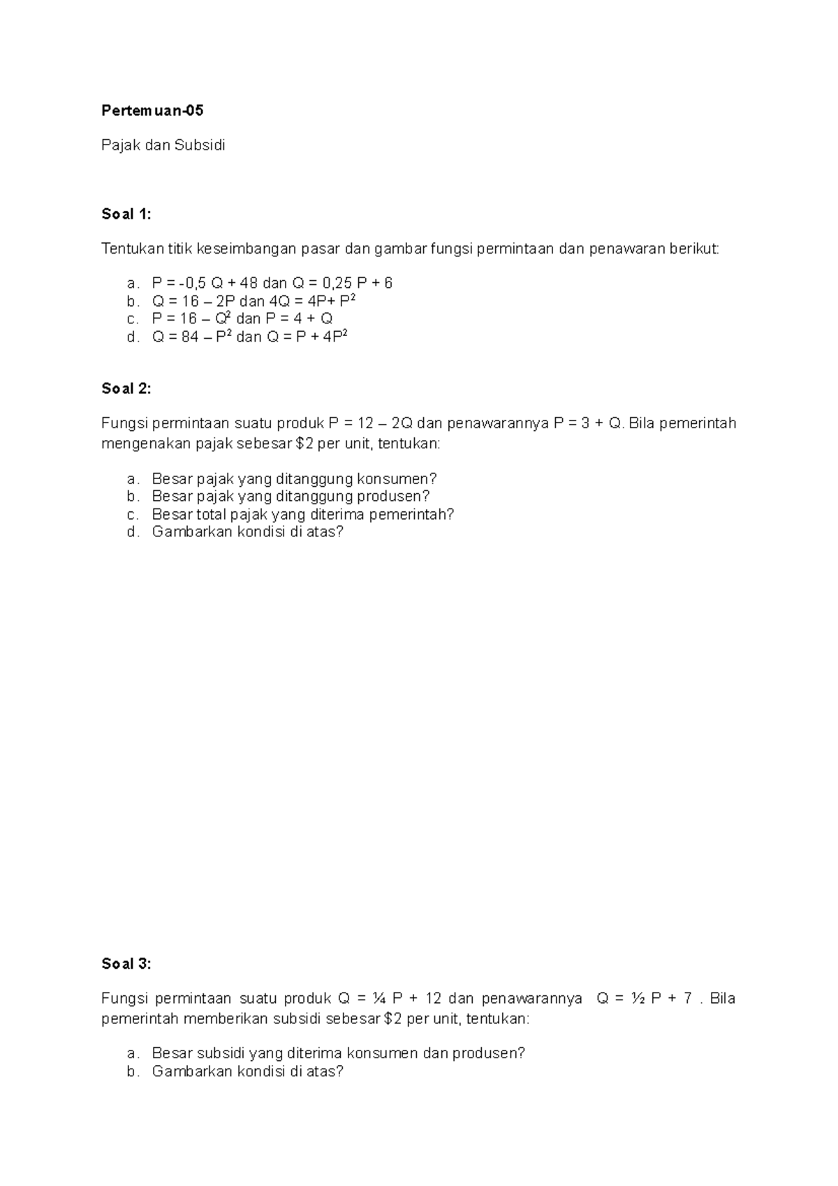 P5b-pajak - Matematika Ujian - Pertemuan- Pajak Dan Subsidi Soal 1 ...