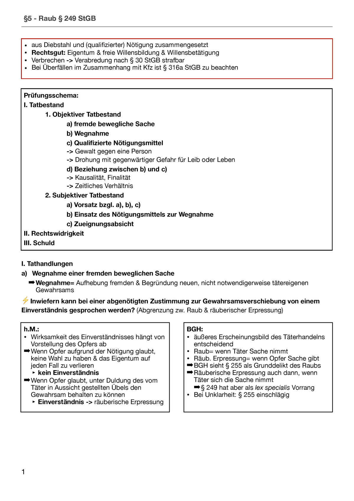 Zusammenfassung Raub § 249 - §5 - Raub § 249 StGB • • • • Aus Diebstahl ...