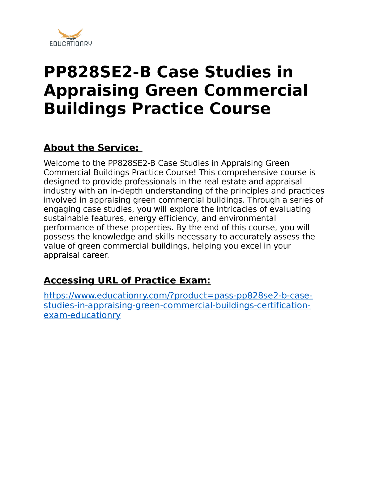 PP828SE2-B Case Studies In Appraising Green Commercial Buildings ...