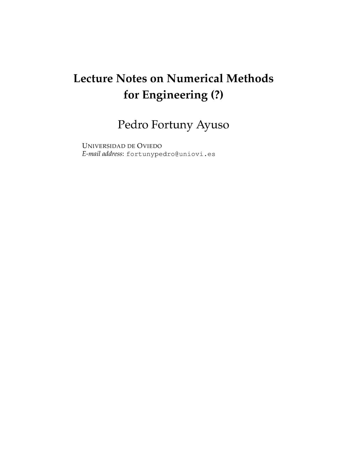 Lecture Notes On Numerical Methods For Engineering - To View A Copy Of ...