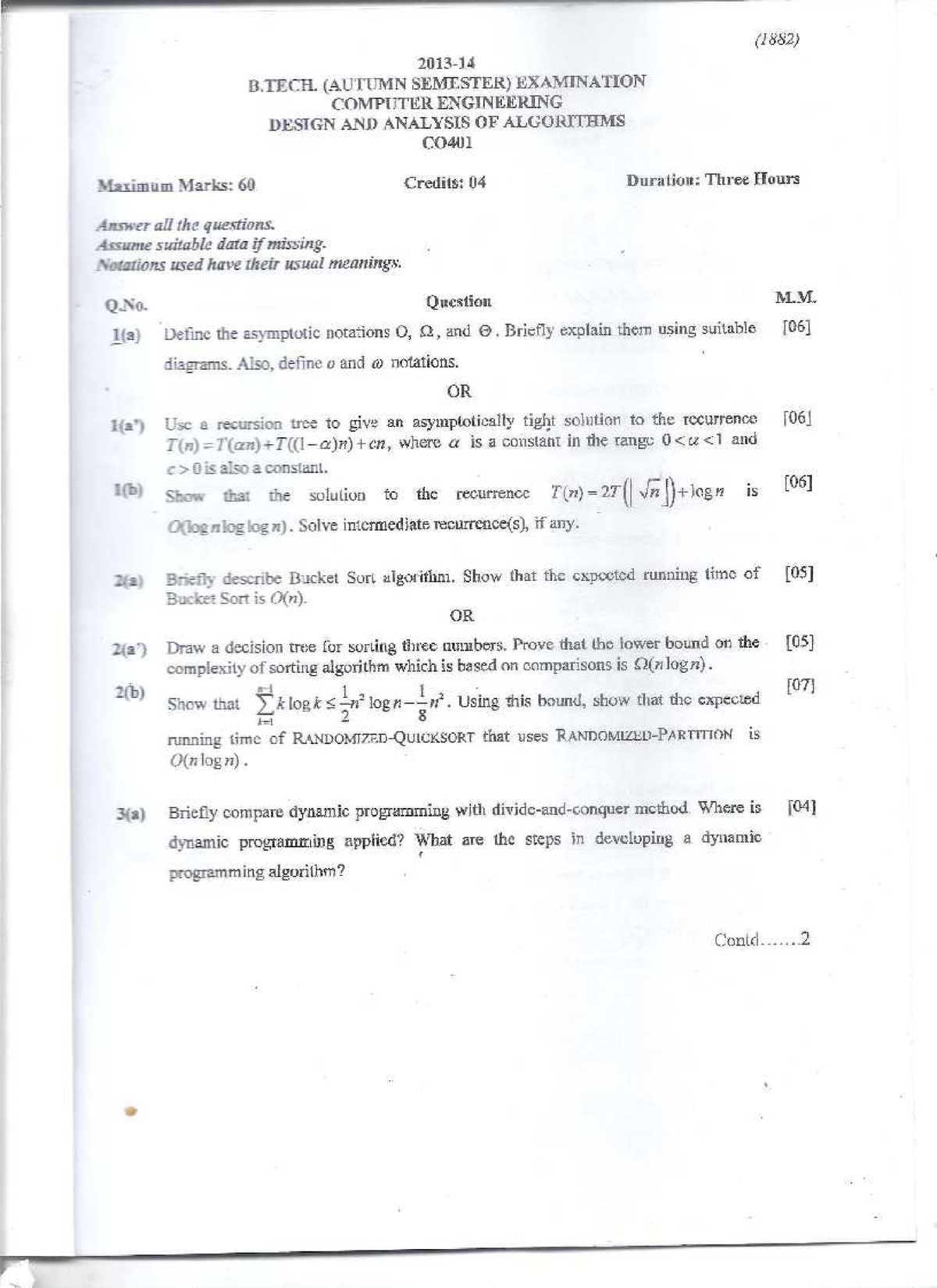 B.Tech. Computer VII Semester 2013-2014 - Computer And Its Applications ...