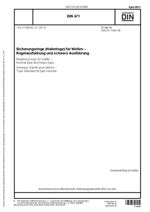 Din 471 Sicherungsringe Halteringe Fur Wellen Regelausfuhrung
