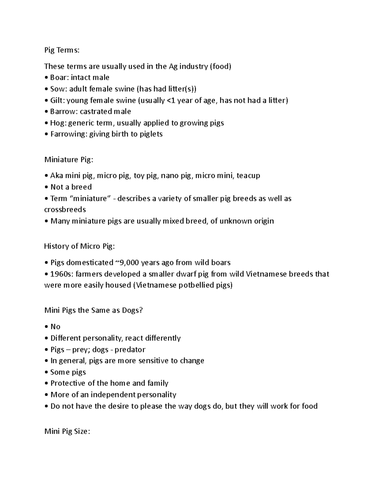 Pet Pigs Focuses on miniature pigs as household pets. Pig Terms