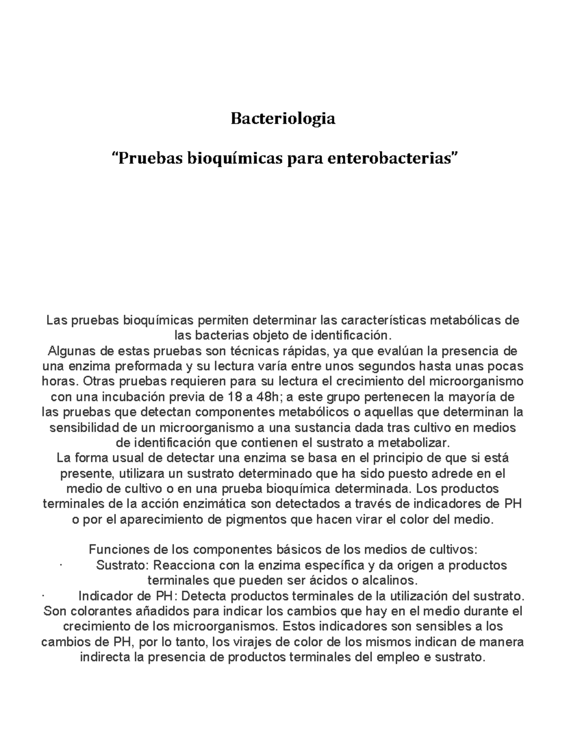 Pruebas Bioquimicas Enterobacterias - Bacteriologia Para Las Pruebas ...