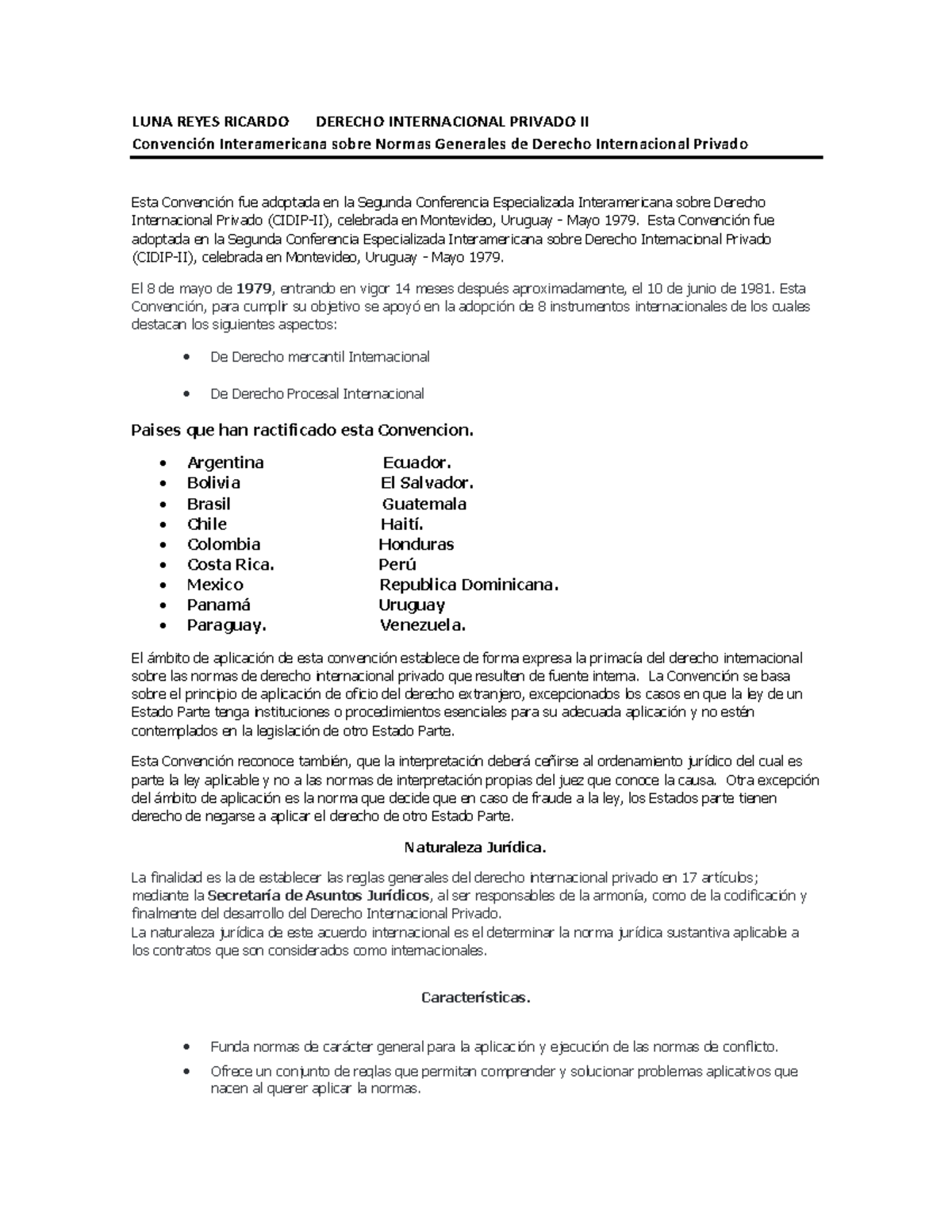 Convención Interamericana Sobre Normas Generales De Derecho ...