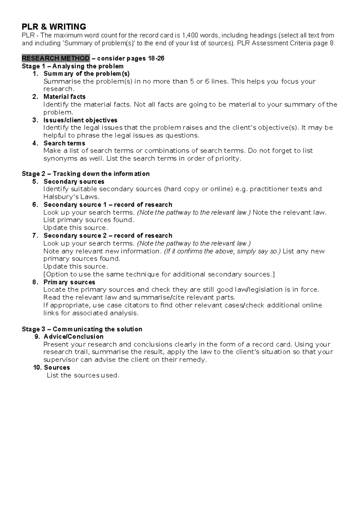 PLR:W Notes - PLR & WRITING PLR - The maximum word count for the record ...