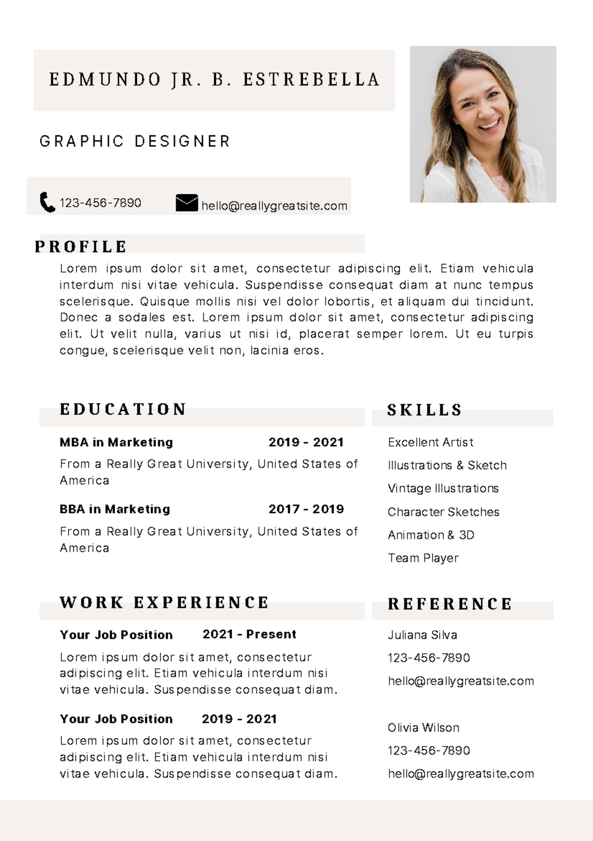 Beige Minimalist Clean Simple Professional Resume - E D M U N D O J R ...