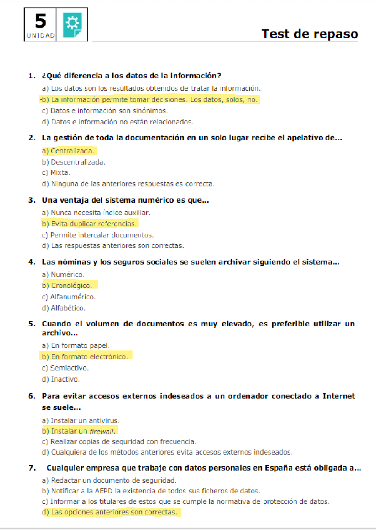 Test Tema 5 - Ejercicio Tipo Test - Comunicación Y Atención Al Cliente ...