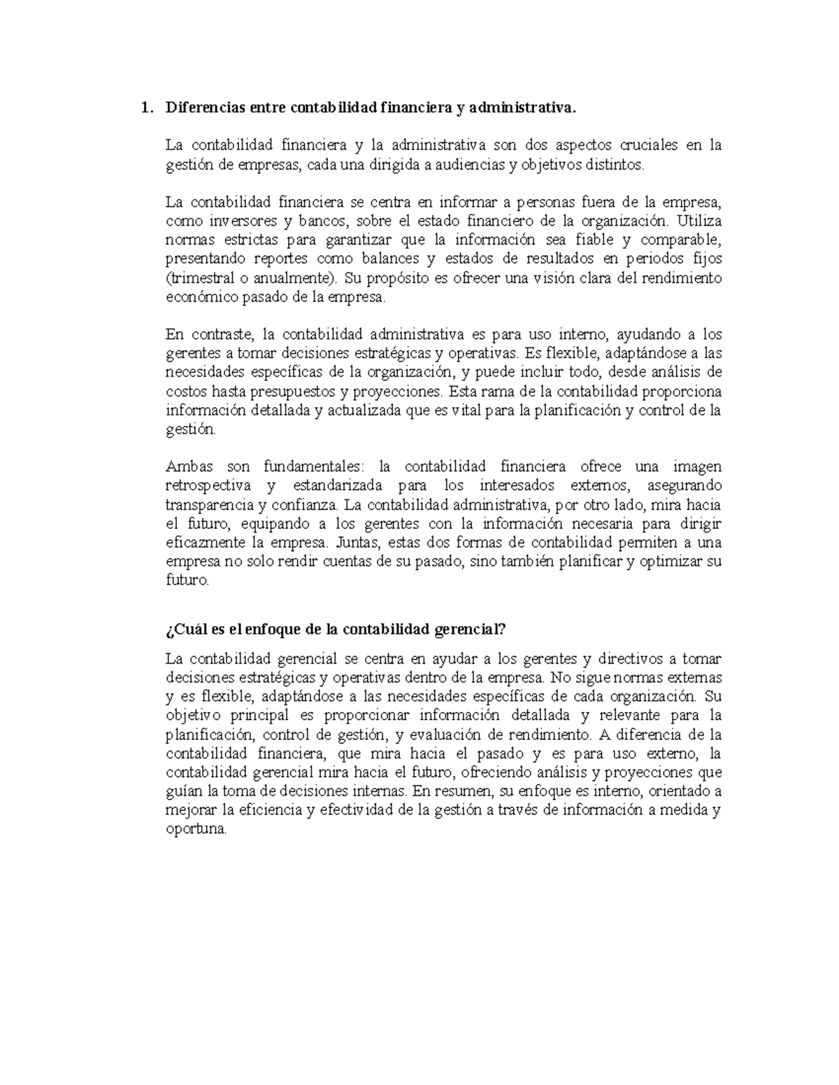 Tarea 1 Gerencial - Diferencias entre contabilidad financiera y ...