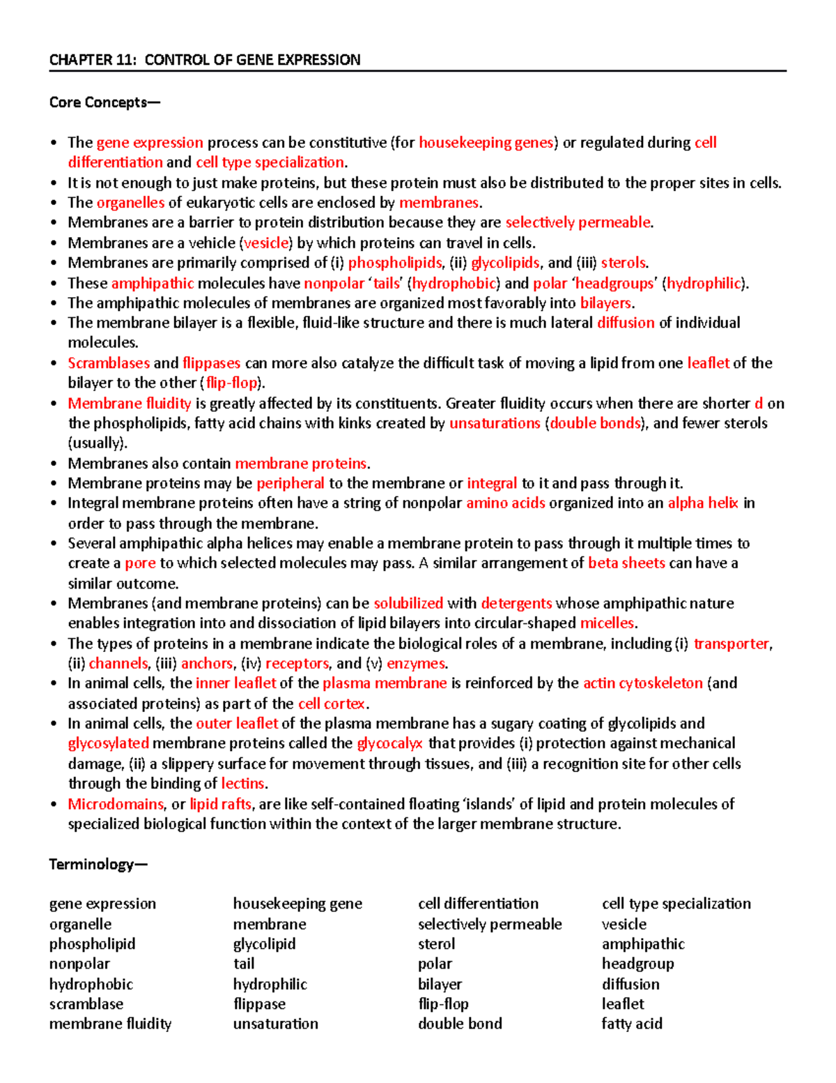 Ii Ch11 Core Concepts And Terminology Chapter 11 Control Of Gene Expression Core Concepts 6478