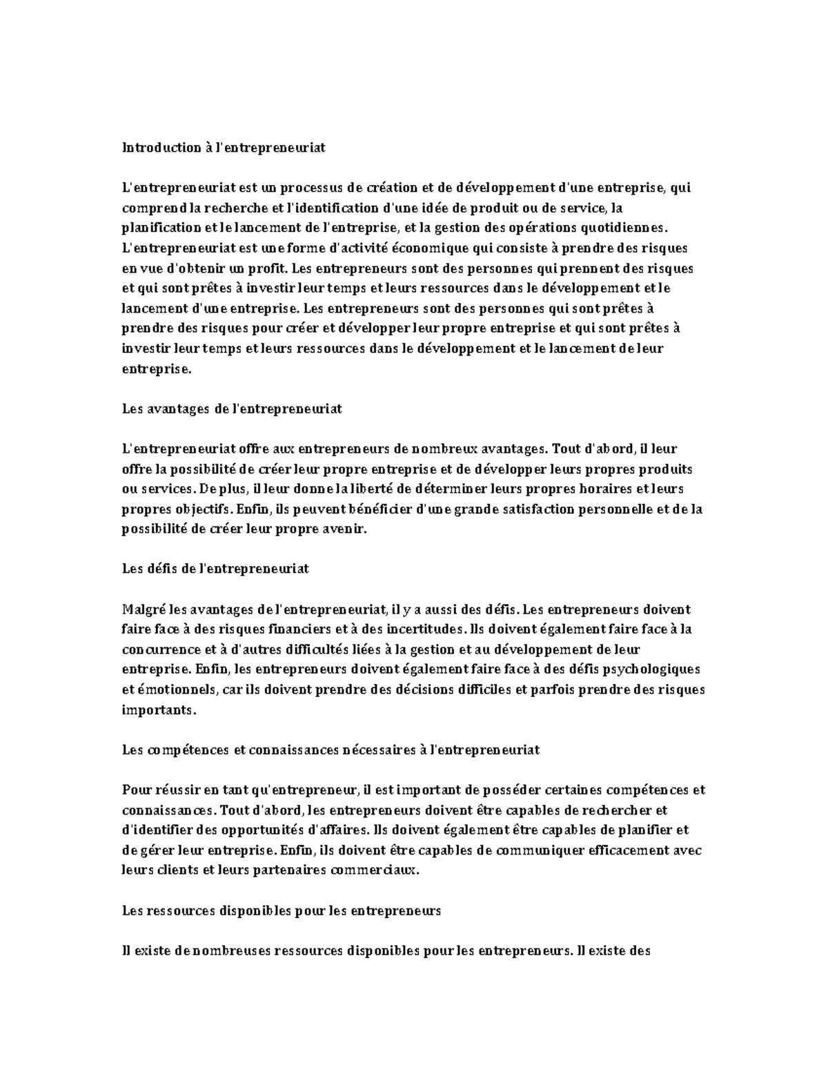Small Business Management Entrepreneurship Introduction à l