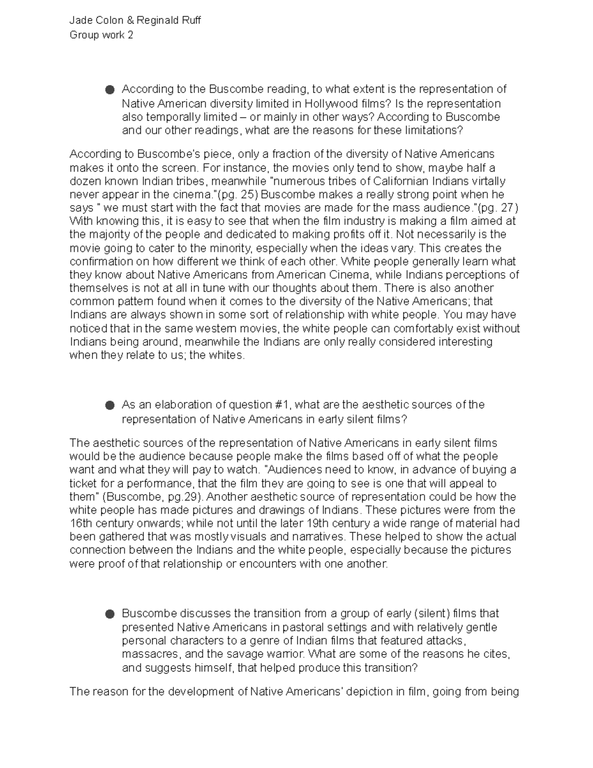 Group 2 work Vanishing America - Jade Colon & Reginald Ruff Group work ...