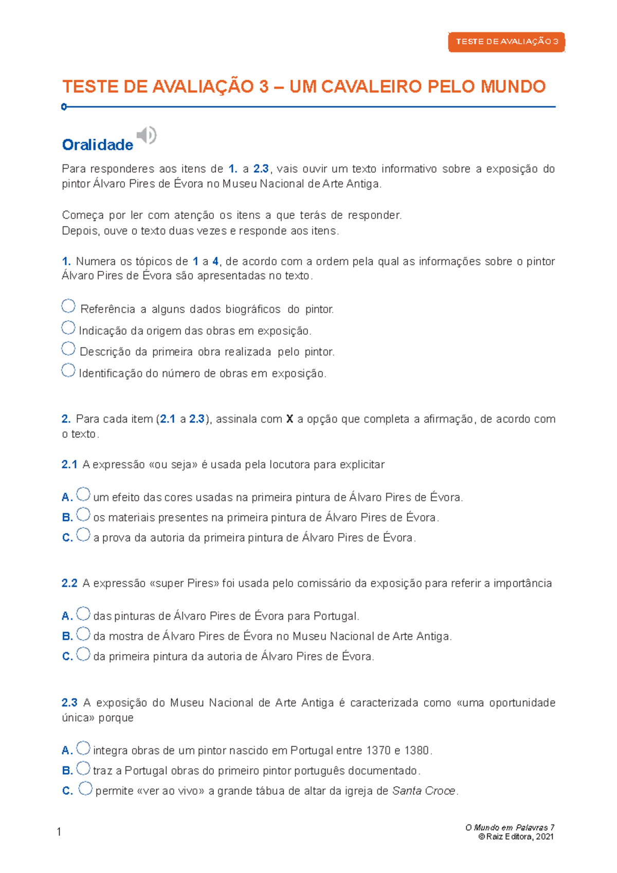 Re 82072 mpal7 teste 3 - Exercícios - TESTE DE AVALIAÇÃO 3 – UM ...
