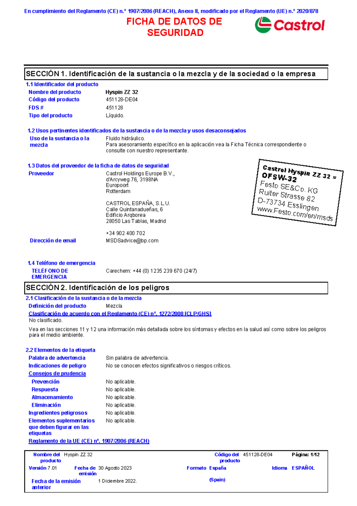 HOJA DE DATOS DE SEGURIDAD - QUIMICOS MEXICO 2024 EN ESPAñOL - Hyspin ...