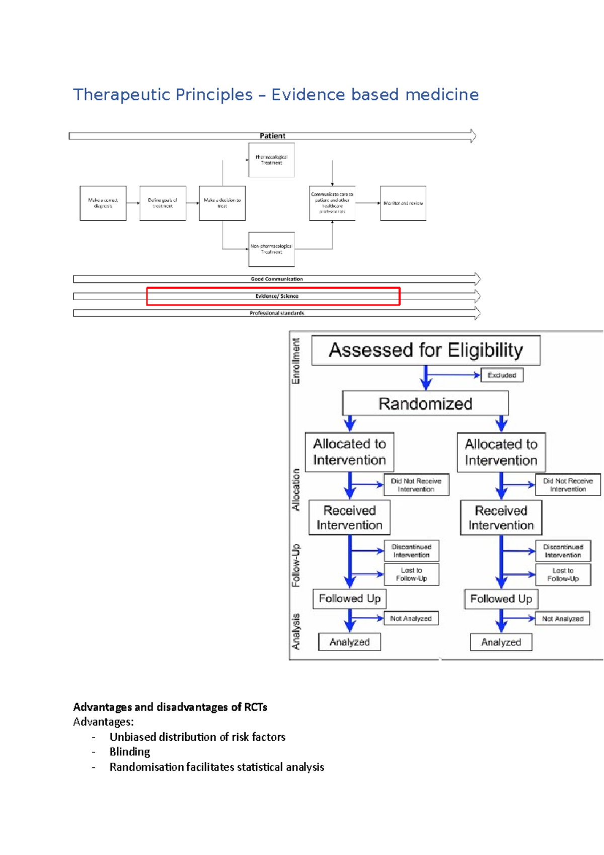 Evidence Based Medicine Therapeutic Principles Evidence based