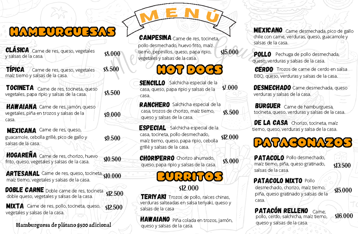 Menú Mercy Gourmet - M e r cy G ou r m e t Hamburguesas Hamburguesas ...