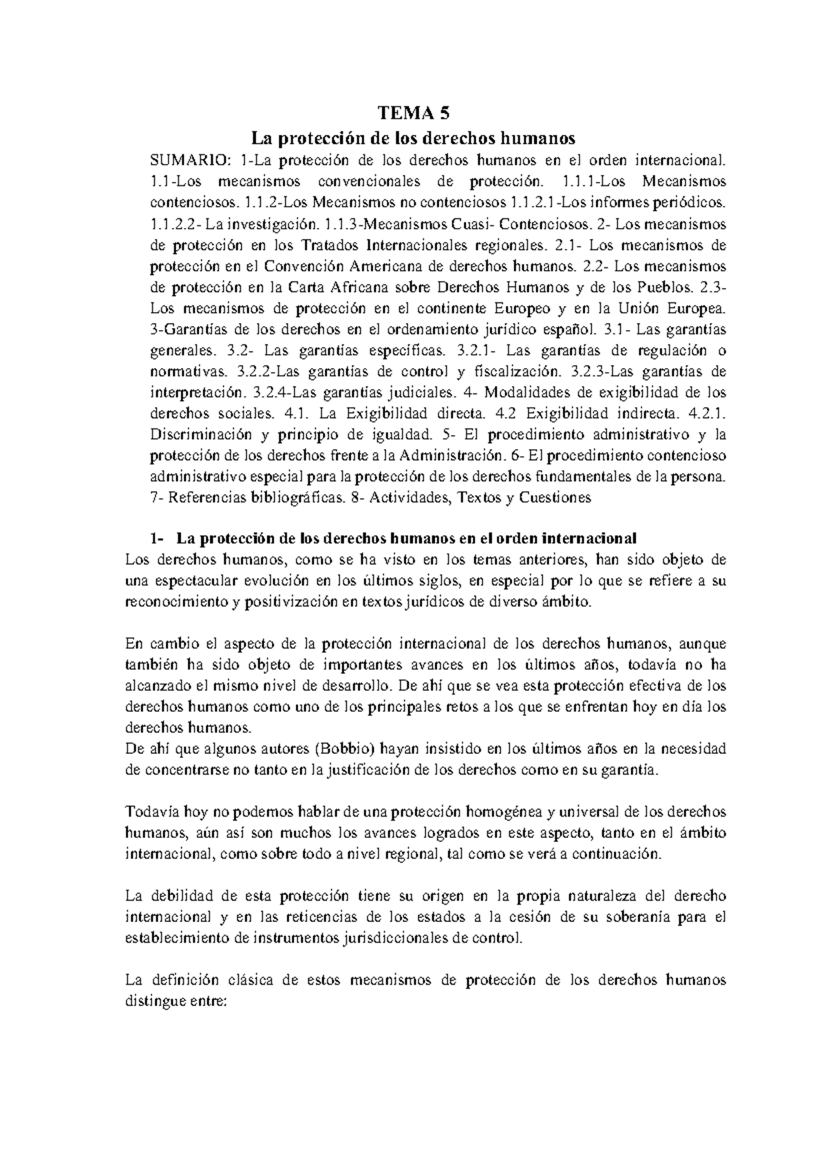 TEMA_5_proteccionx1x - TEMA 5 La Protecci N De Los Derechos Humanos ...