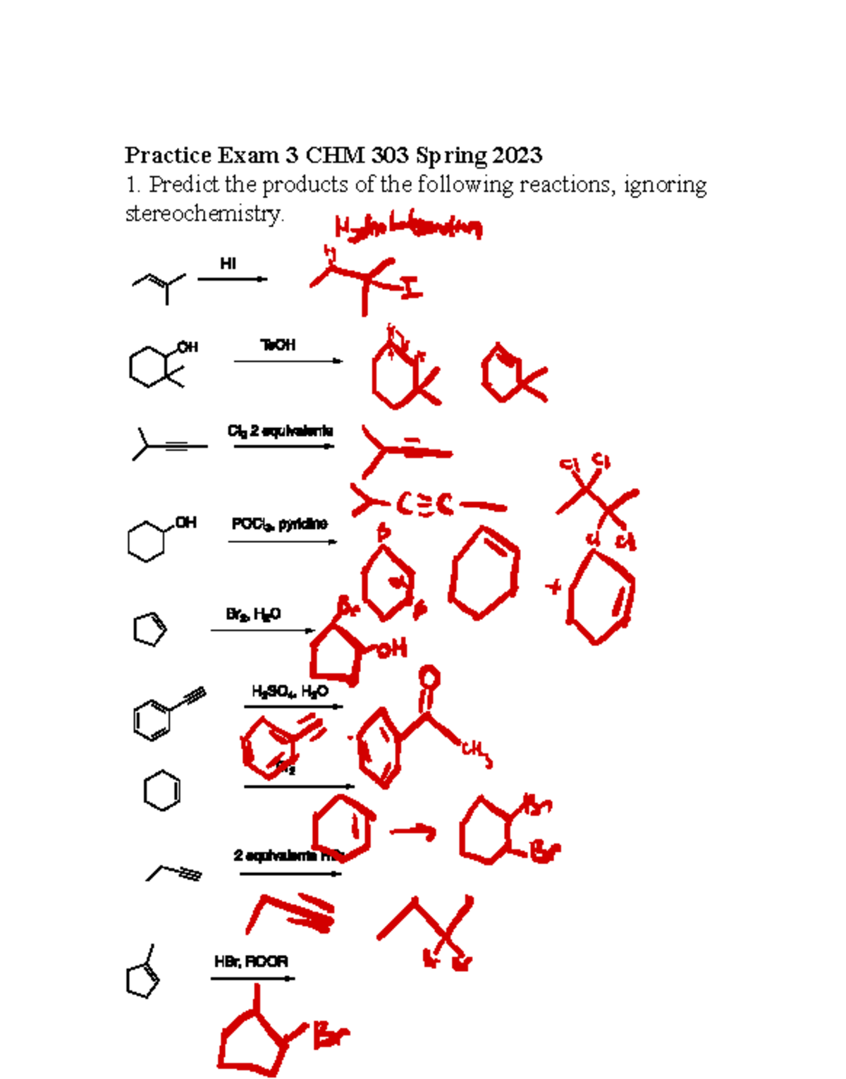 Practiceexam 3 - Practise test for test 3 - Practice Exam 3 CHM 303 ...