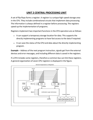 UNIT I CAAL - Unit-1: Basic Computer Organisation And Design ...