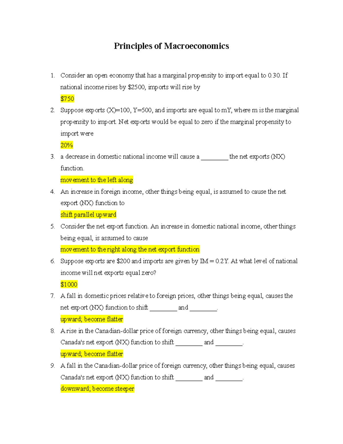 Revision Quizzes ECO 106 - Principles Of Macroeconomics Consider An ...