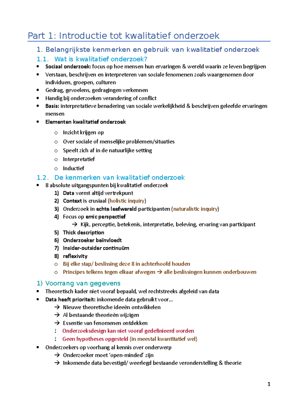 SV Kwalitatief Onderzoek - Part 1: Introductie Tot Kwalitatief ...