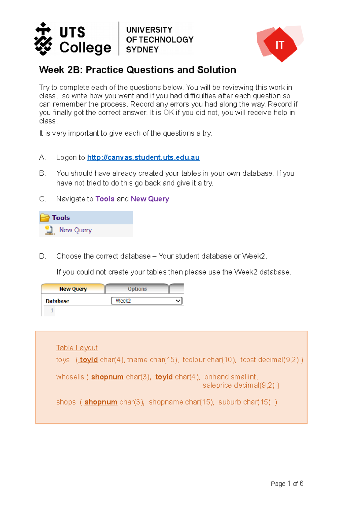 Week 2B - Practice Questions Solution - Week 2B: Practice Questions and ...