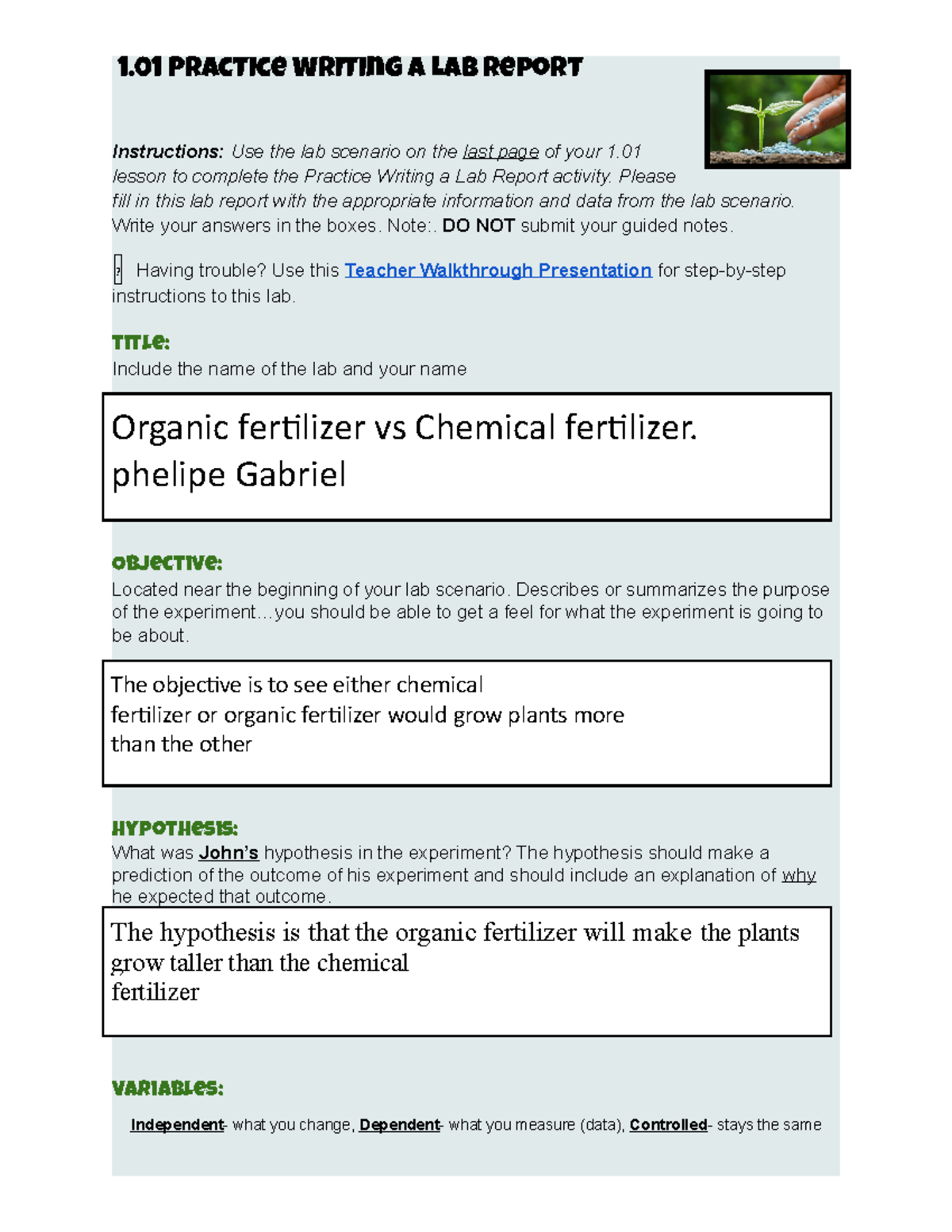 Cópia de 1 01 Exploring Life Lab Report 1 Practice Writing a Lab